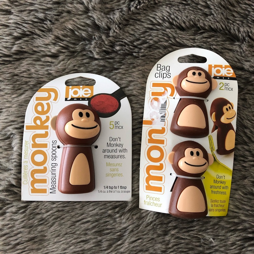 SOLD Monkey Measuring Spoons & Bag Clips